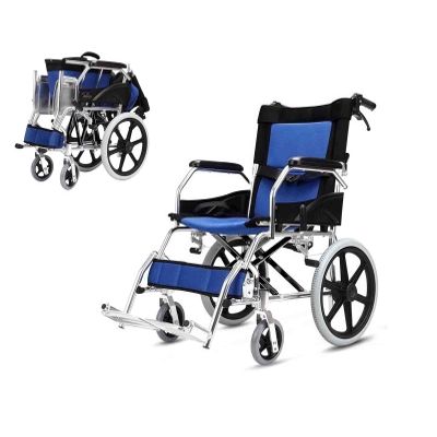 SXTYFBB Wheelchair, Easy-Folding Travel Wheelchair, Ultralight Transport Wheelchair with Lightweight Alloy Wheels, for Home and Travel, 150 kg Weight Capacity, 008