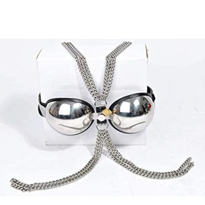 HSDwerwh Sm Female Chastity Belt, Sex Chastity Belt, Stainless Steel Bra Restraints (Size: 60–90 cm)