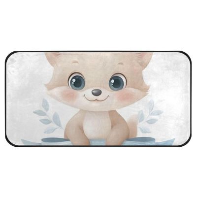 Joitme Lovely Fox Baby Rug, Large, White