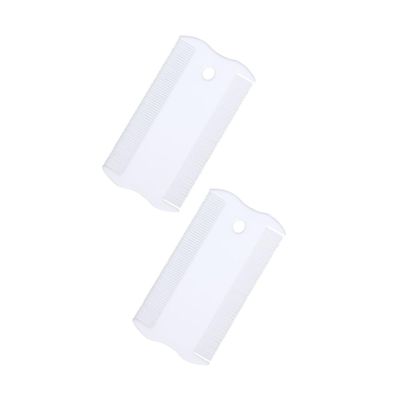 Happyyami 2-Piece Pet Hair Combs for Cats and Dogs, Plastic, White, for Detangling and Grooming