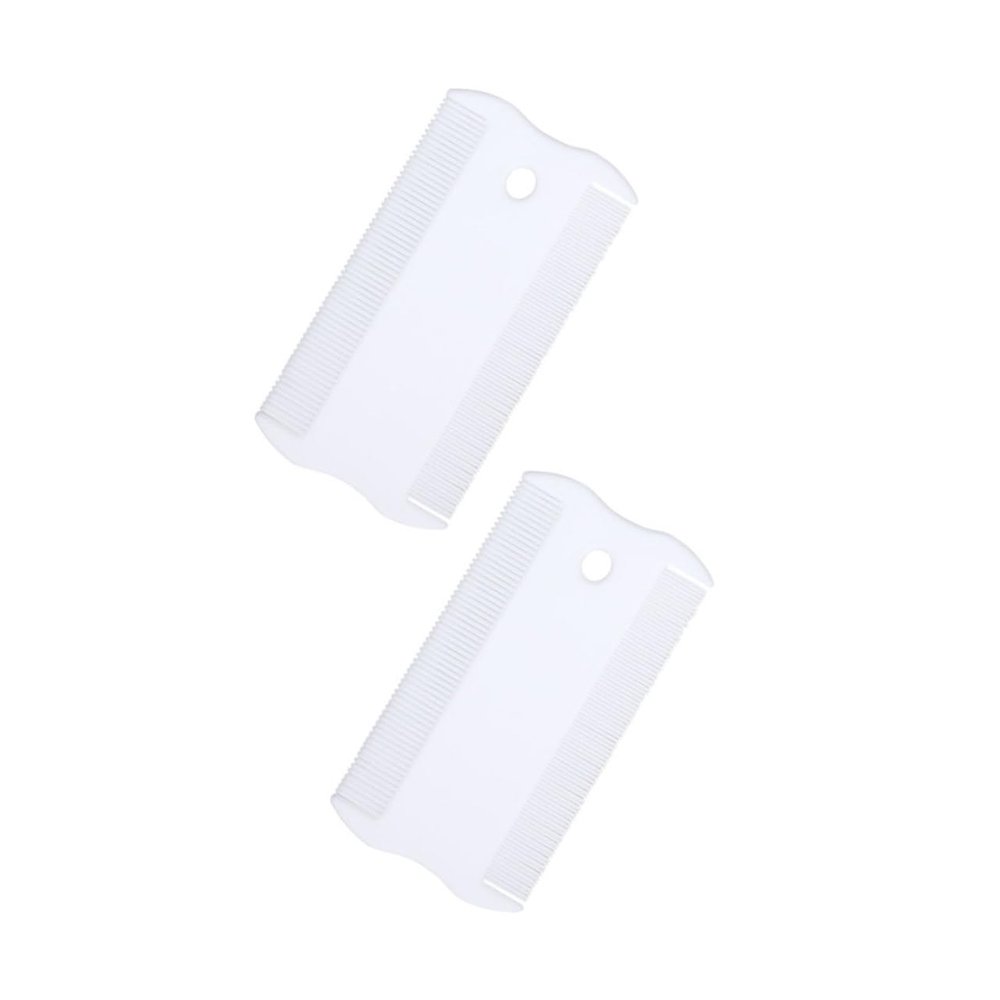 Happyyami 2-Piece Pet Hair Combs for Cats and Dogs, Plastic, White, for Detangling and Grooming