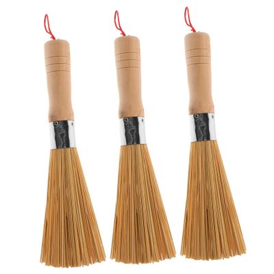 minkissy 3-Piece Natural Wok Cleaning Tools for Pots and Pans, Ergonomic Handle, Easy Storage