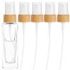 Pump Head Replacements for Oil and Cosmetic Bottles, 5-Pack, Bamboo, White view 1
