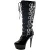 SPONYBORTY 14.5 cm Black Women's Platform Boots, High Heels, Long Shaft, Open Toe, A/46EU view 1