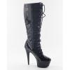 SPONYBORTY 14.5 cm Black Women's Platform Boots, High Heels, Long Shaft, Open Toe, A/46EU view 2