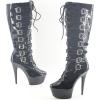 SPONYBORTY 14.5 cm Black Women's Platform Boots, High Heels, Long Shaft, Open Toe, A/46EU view 3