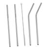 Stainless Steel Drinking Straw Set, 1 Set, Silver, with Cleaning Brush view 1