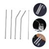 Stainless Steel Drinking Straw Set, 1 Set, Silver, with Cleaning Brush view 4