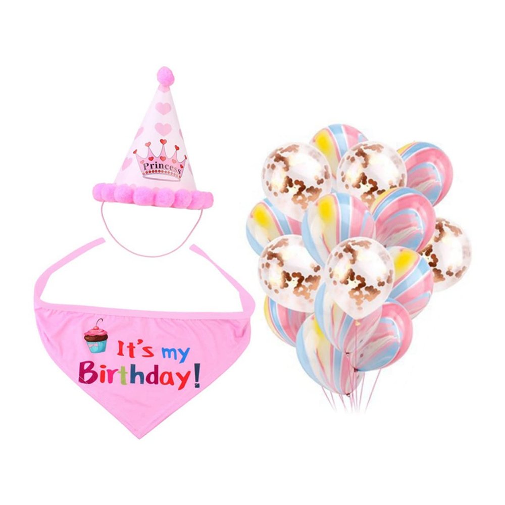 GRIRIW Dog Birthday Party Hat and Bib Set