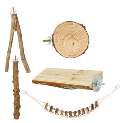 Wooden Perches for Bird Cages with Smooth Surface