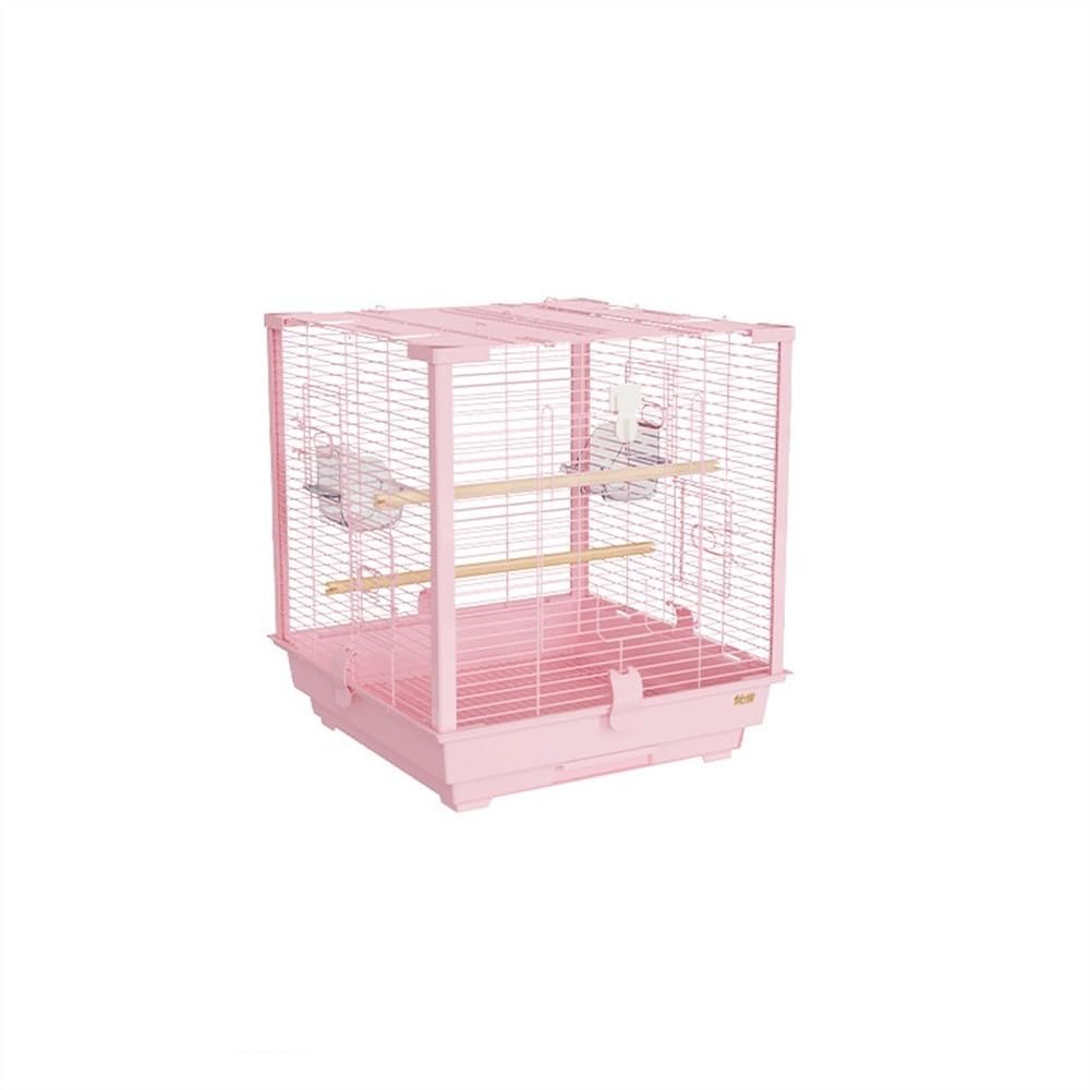LIBANGRONG-888 Bird Cage, Metal, Square, Horizontal Wire Cage, Single-Tier Decorative Travel Cage
