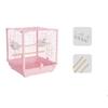 LIBANGRONG-888 Bird Cage, Metal, Square, Horizontal Wire Cage, Single-Tier Decorative Travel Cage view 3