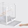LIBANGRONG-888 Bird Cage, Metal, Square, Horizontal Wire Cage, Single-Tier Decorative Travel Cage view 4