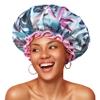 mikimini Women's Reusable Shower Caps, Tropical, Medium, 2-Pack view 1
