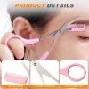 2-in-1 Eyebrow Scissors with Comb, Blue + Pink + Black view 4