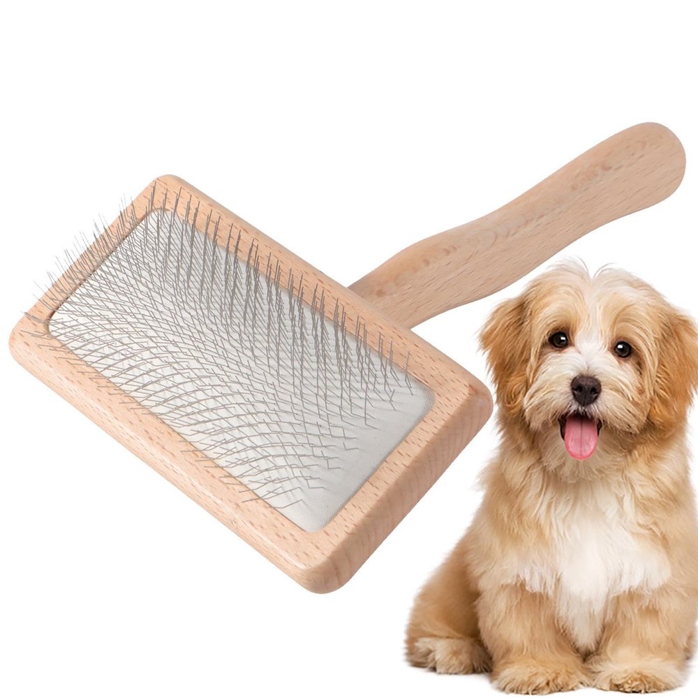 Nail Brush for Dogs | Extra Long Flat Brush for Cats and Dogs | Professional Grooming Brush with Non-Slip Grip