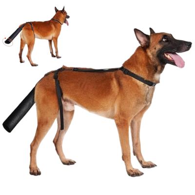 NIDONE Dog Tail Protector, Anti-Lick Wound Cover, Open-End Oxford Fabric, Black, L