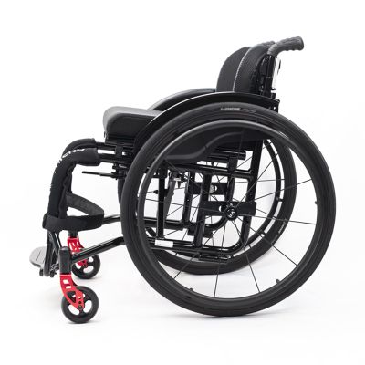 Sports and Recreational Wheelchair, Large All-Terrain Wheelchair for Adults with Disabilities, Foldable, Portable, Self-Propelled, 38 cm, Black