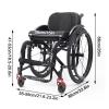 Sports and Recreational Wheelchair, Large All-Terrain Wheelchair for Adults with Disabilities, Foldable, Portable, Self-Propelled, 38 cm, Black view 2