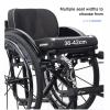 Sports and Recreational Wheelchair, Large All-Terrain Wheelchair for Adults with Disabilities, Foldable, Portable, Self-Propelled, 38 cm, Black view 3