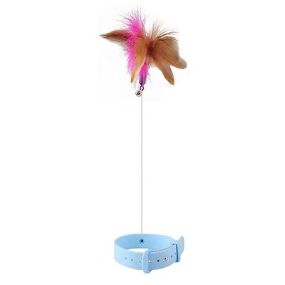 Blue Interactive Cat Toy with Bell and Teaser Wand