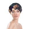 Double-Layer Shower Cap for Women, Tropical Floral Pattern, Reusable, for Bathing and Spa view 3
