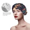 Double-Layer Shower Cap for Women, Tropical Floral Pattern, Reusable, for Bathing and Spa view 4
