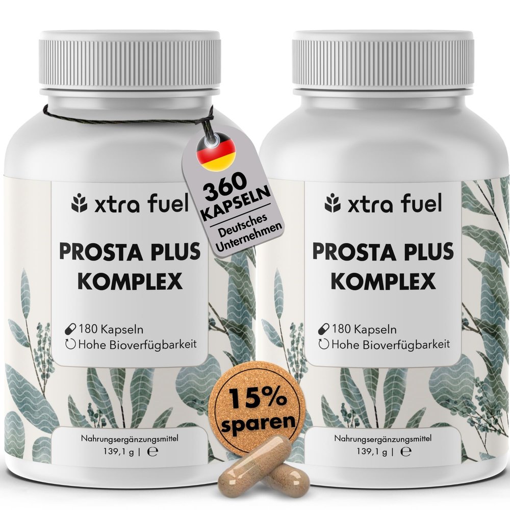 Prosta Plus Complex – 360 High-Dose Prostate Capsules – Unique Formula with Pumpkin Seed, Saw Palmetto, Nettle Root Extract, Zinc, Vitamin E & Selenium – Tested, Vegan