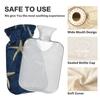 Hot Water Bottle with Soft Cover, Starfish Design, Gold and Navy Blue, 1 L view 4