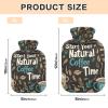 Hot Water Bottle with Coffee-Time Pattern, Black, Heat Pack for Neck and Shoulder Pain, 2 L view 3