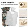 Hot Water Bottle with Coffee-Time Pattern, Black, Heat Pack for Neck and Shoulder Pain, 2 L view 4