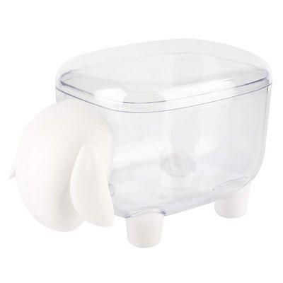 Saluaqui Sheep-Shaped Flosser Holder, Cotton Swab Storage Box with Removable Dust Cover, Holder for Cotton Swabs, Toothpicks, and Needles (WHITE)