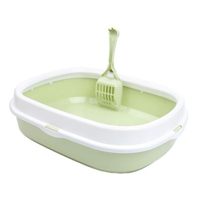 VDLLQYN Open-Top Cat Litter Box with Scoop, Fruit Green