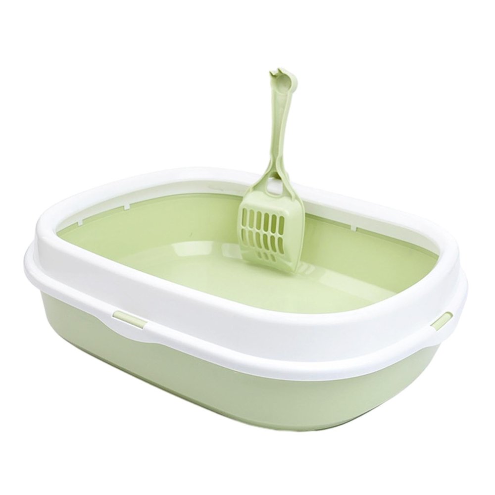 VDLLQYN Open-Top Cat Litter Box with Scoop, Fruit Green