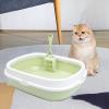 VDLLQYN Open-Top Cat Litter Box with Scoop, Fruit Green view 2