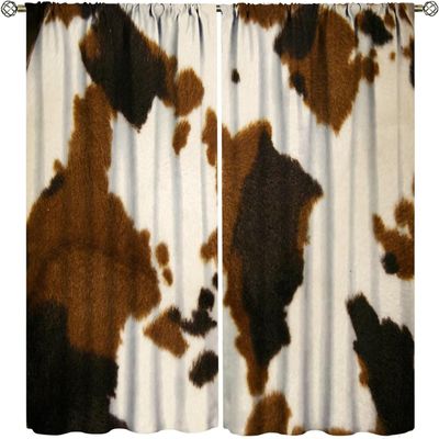 Children's Room Curtain with 3D Animal-Skin Texture, 300 x 280 cm, Polyester Blackout Curtain with Grommets