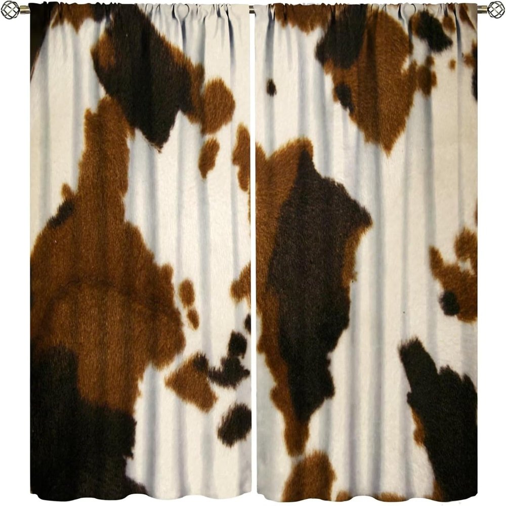 Children's Room Curtain with 3D Animal-Skin Texture, 300 x 280 cm, Polyester Blackout Curtain with Grommets