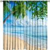 Insulating Blackout Curtain, Beach Tree Landscape, 170 x 200 cm (W x H), 3D Printed view 1