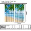 Insulating Blackout Curtain, Beach Tree Landscape, 170 x 200 cm (W x H), 3D Printed view 2