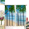 Insulating Blackout Curtain, Beach Tree Landscape, 170 x 200 cm (W x H), 3D Printed view 3
