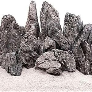AquaOne Mini Landscape Stones I Seiryu Natural Stones I Aquascaping Rock I Pagoda Background Decoration I Gray (100-500g)