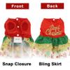 Zunea Christmas Dress for Small Dogs, Merry Christmas, Glitter Snowflake Holiday Outfit, XS/S view 3