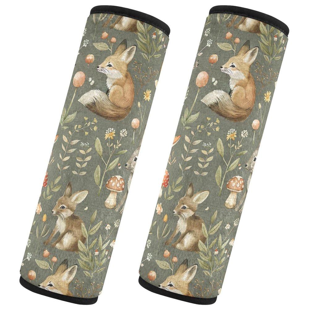 CHIFIGNO Cute Animals Autumn Leaves Seat Belt Covers, 2-Pack