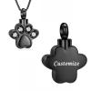 AIWENXI Crystal Paw Print Cremation Jewelry for Dog/Pet Ashes, Stainless Steel Memorial Urn Pendant Necklace for Men and Women view 4