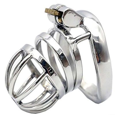 Peadxuno Small Male Chastity Cage, 304 Stainless Steel, with 3 Ring Sizes