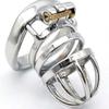 Peadxuno Small Male Chastity Cage, 304 Stainless Steel, with 3 Ring Sizes view 2