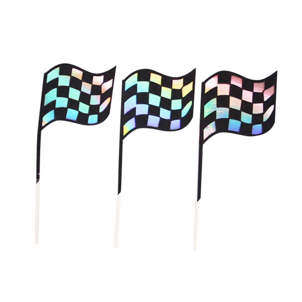 18 Paper Racing Flag Cake Toppers