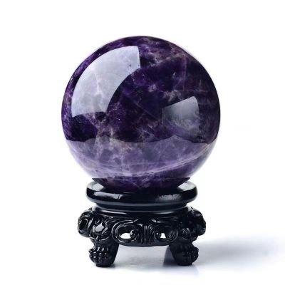 OYWEHECE Dreamy Amethyst Ball, Natural Quartz Crystal Sphere with Stand, 3.14 in