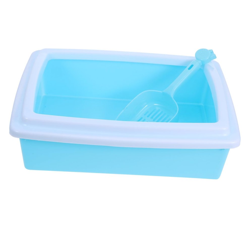 BESPORTBLE Pet Cat Litter Box with Scoop, Semi-Enclosed