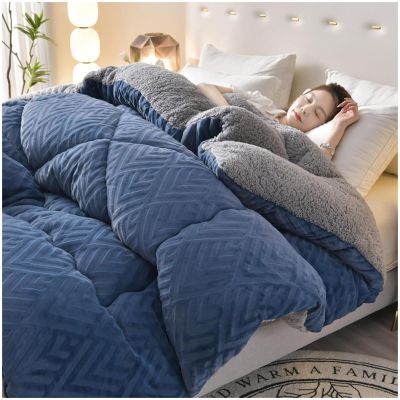 BDMFJY Blanket, Extra-Thick Couch Blanket, Fluffy Double-Sided Plush Sherpa Blanket, Soft and Warm Flannel Blanket for Couch, Chair and Bed, Machine Washable, Navy, 2.0 x 2.3 cm/5 kg